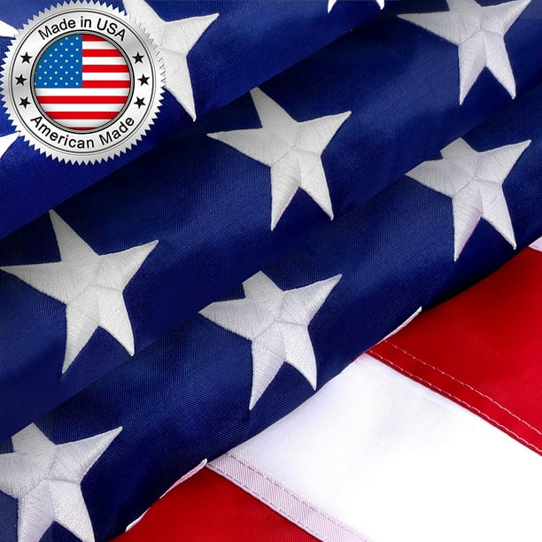 NEW EMBROIDERED AMERICAN FLAG 4 FT X 6 FT BY GAMA FLAGS HIGH QUALITY NYLON USA!